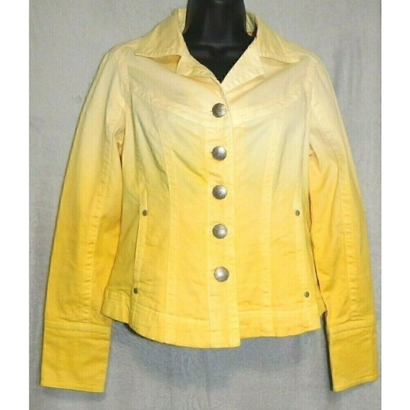 AMI two tone yellow lightweight jean jacket, woman's size S - Picture 1 of 8